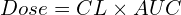 Dose = CL \times AUC