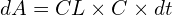 dA = CL \times C \times dt